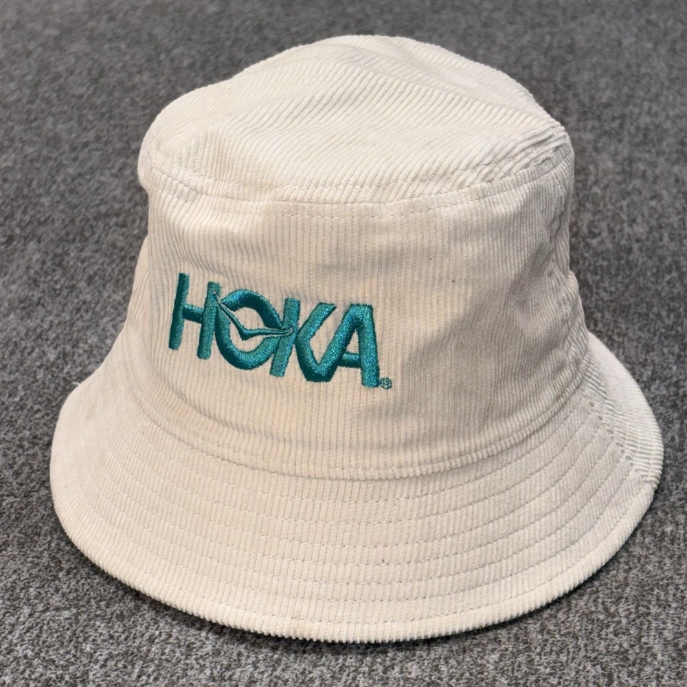 Hoka One Summer Mile Club Running Bucket‎ Hat Corduroy Cream Beige